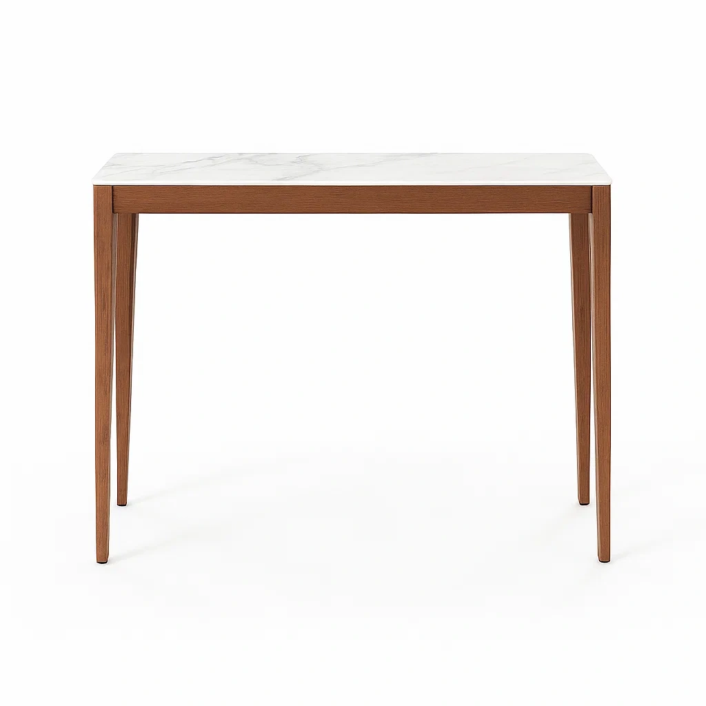 Beistelltisch aus Holz mit Carrara-Marmorplatte 90x45x75cm-meuboveta