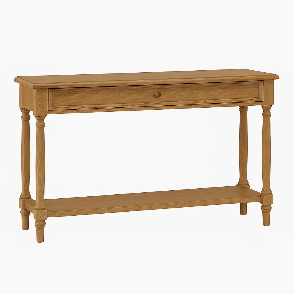 Konsolentisch Eiche Massivholz mit Schublade 120cm-meuboveta