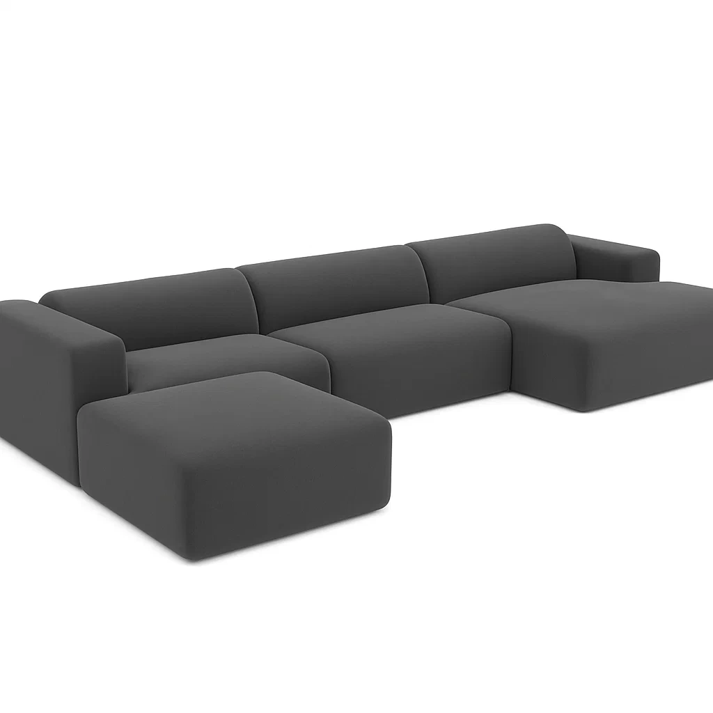 Modulares Ecksofa Set aus Stoff Grau-meuboveta