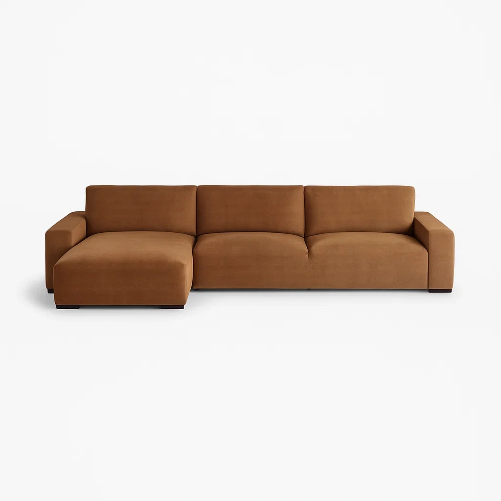 Modulares Ecksofa L-Form Braun Stoff-meuboveta