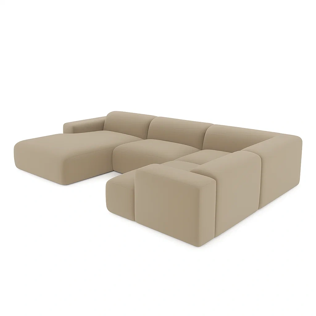 Modulares Ecksofa aus Polyester in Beige 320x160x80 cm-meuboveta