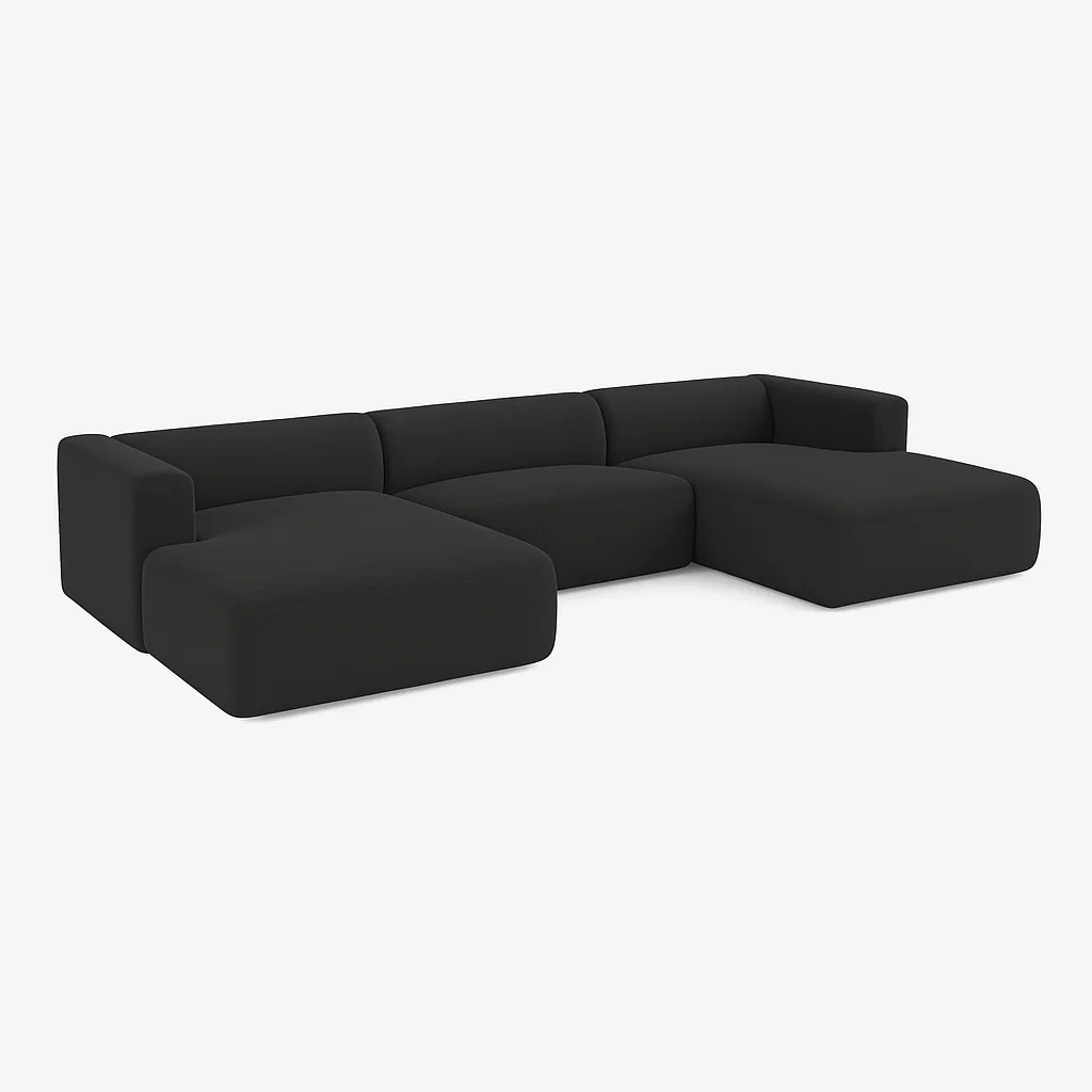 Ecksofa Set Polyester Schwarz-meuboveta