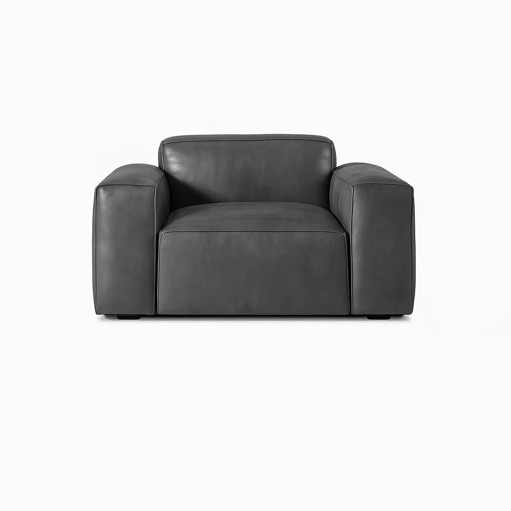 Ledersessel Dunkelgrau 100 cm-meuboveta