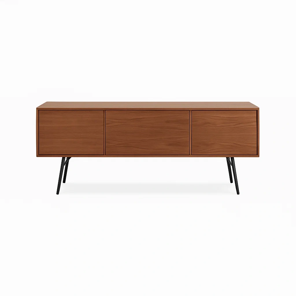 Sideboard aus Walnussholz mit Metallbeinen 150x45x50 cm-meuboveta