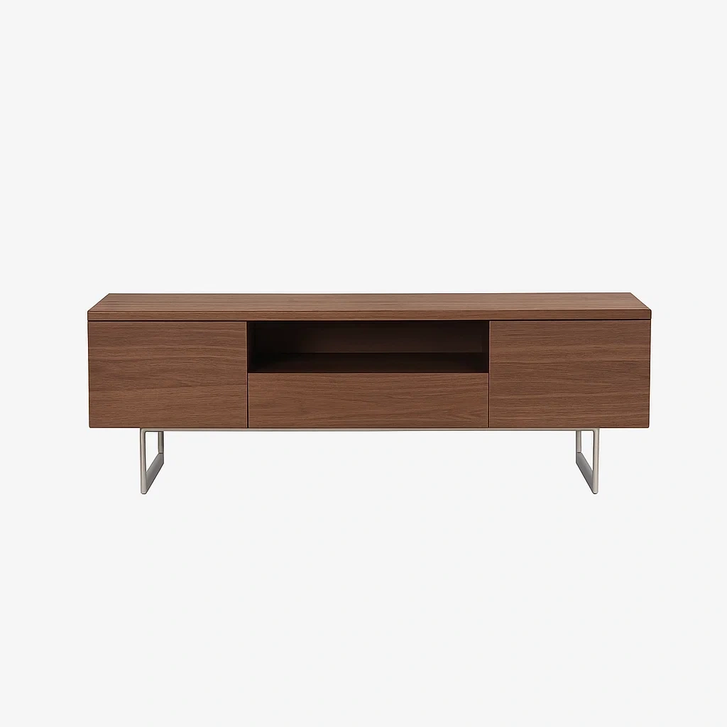 TV-Schrank Walnussfurnier Stahl 180cm Braun-meuboveta