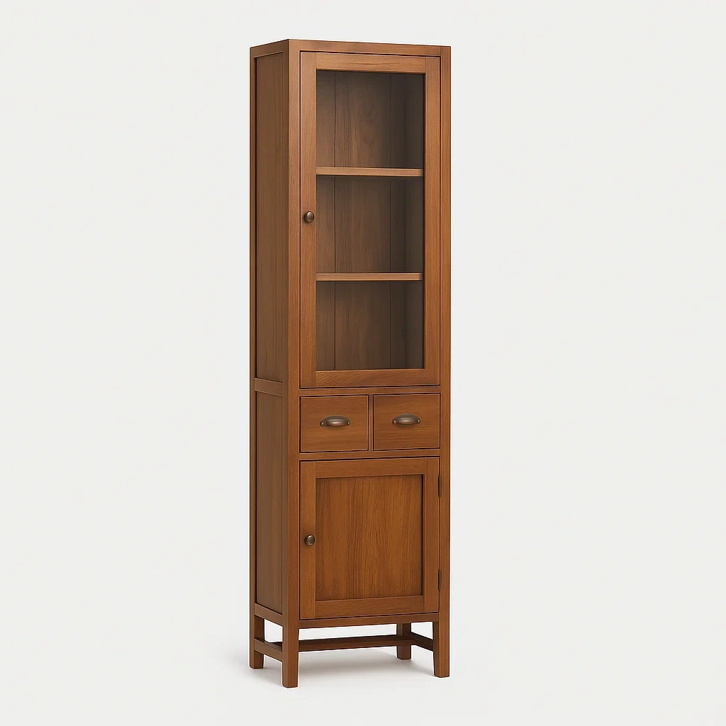 Walnussholzschrank mit Glas- und Holztüren-meuboveta