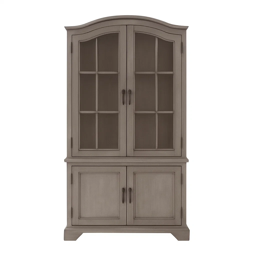 Massivholzschrank mit Glastüren Braun 210x100x50 cm-meuboveta