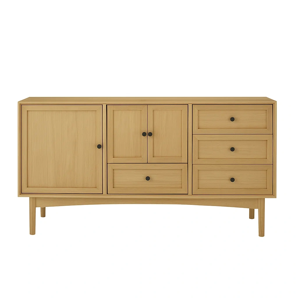 Sideboard aus Eichenholz mit Schubladen und Türen, 160 cm-meuboveta