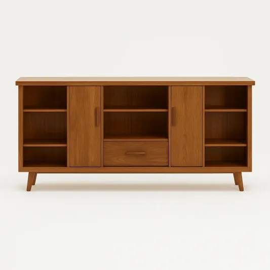 Sideboard aus Massivholz mit Türen und Schublade 150cm x 40cm x 80cm-meuboveta