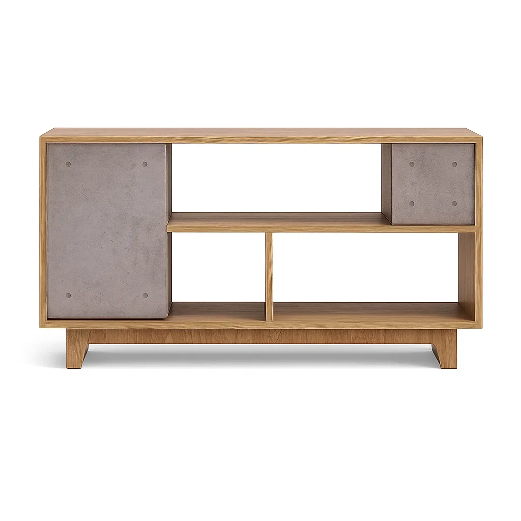 Sideboard aus Holz mit Betonoptik Türen-meuboveta