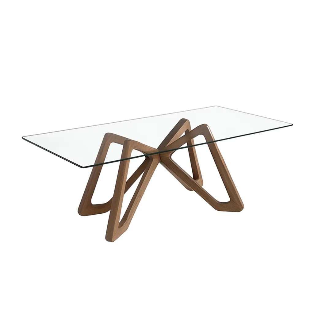 Esstisch Glas mit Holzgestell-meuboveta