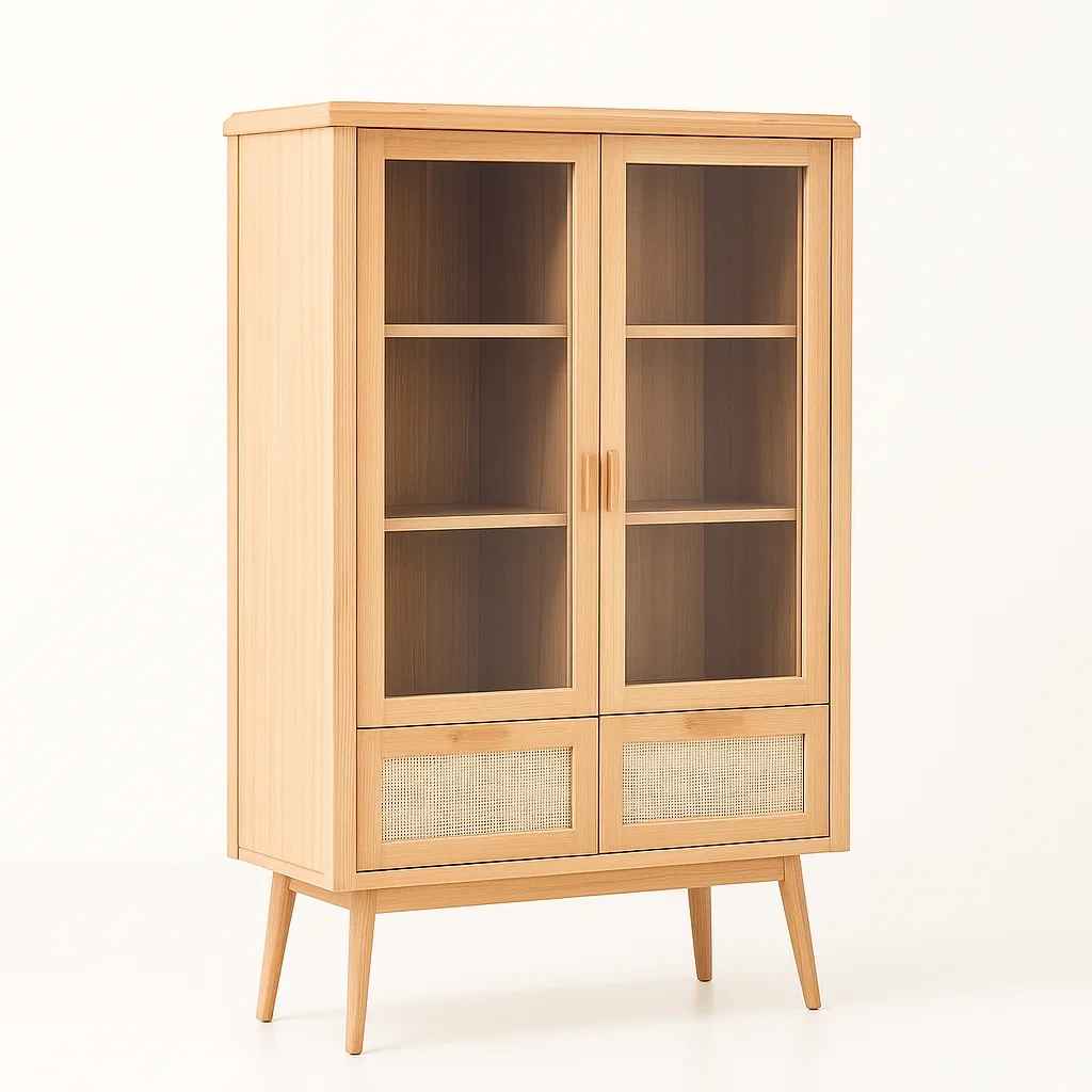 Vitrine aus Holz mit Glastüren 180x80x40 cm-meuboveta