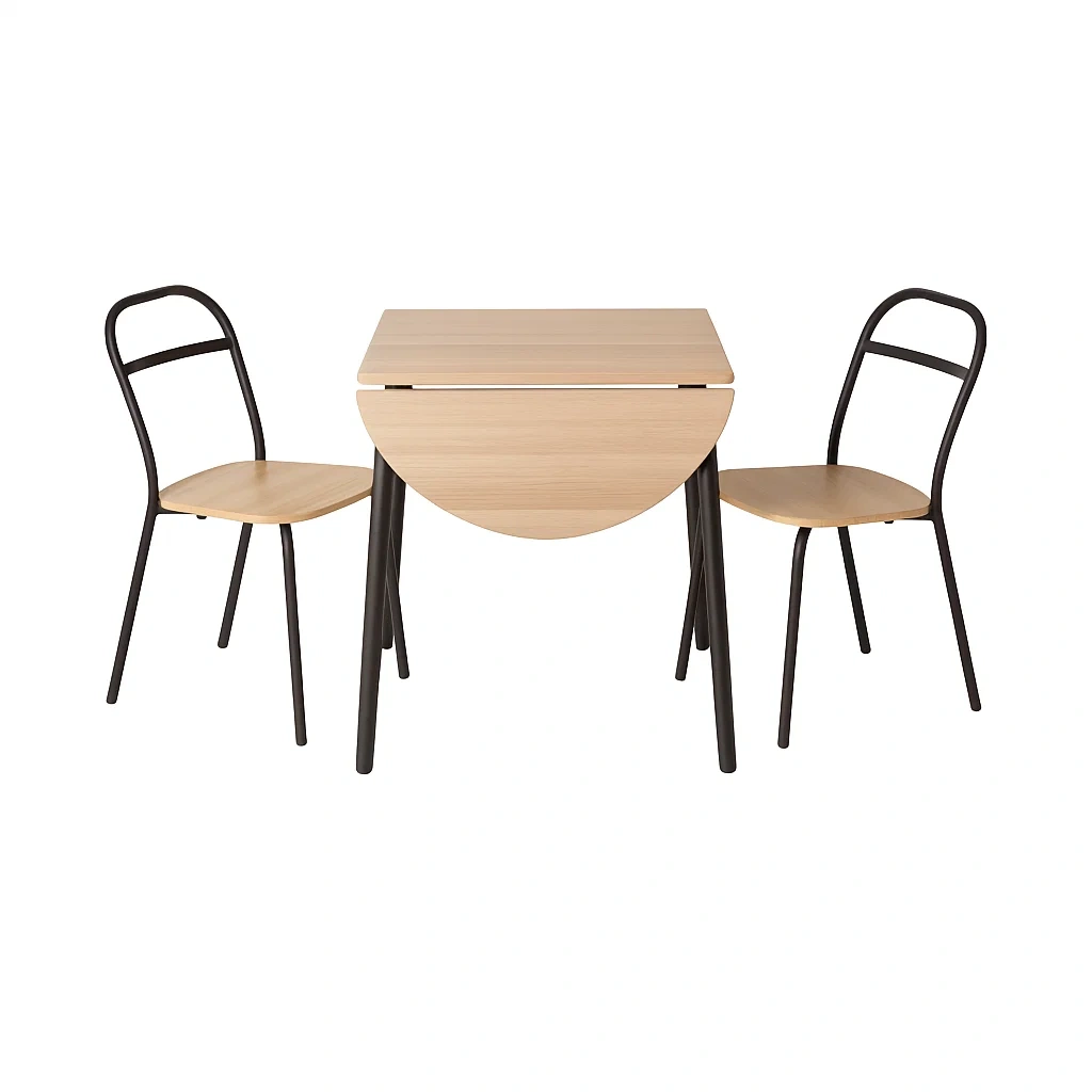 Esstisch Set Klapptisch Holz Metall Naturholz/Schwarz-meuboveta