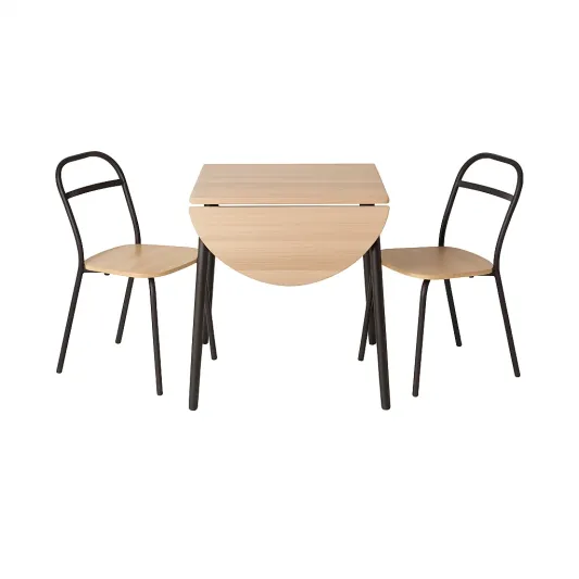 Esstisch Set Klapptisch Holz Metall Naturholz/Schwarz-meuboveta