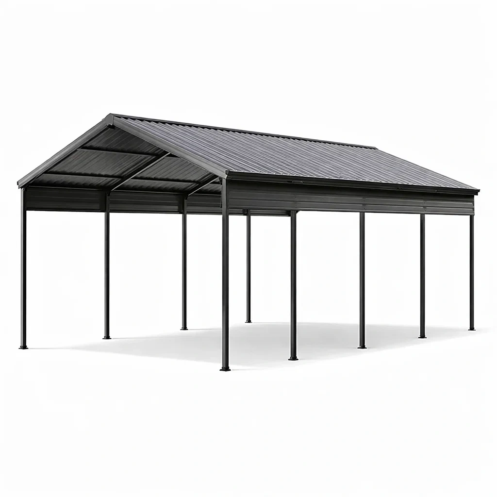 Carport Metallkonstruktion Anthrazit 600x300x240cm-homfetra