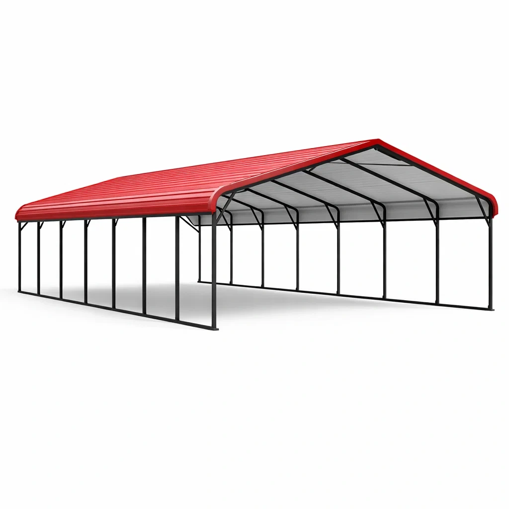 Carport Metall Rot 800x300x300 cm-homfetra
