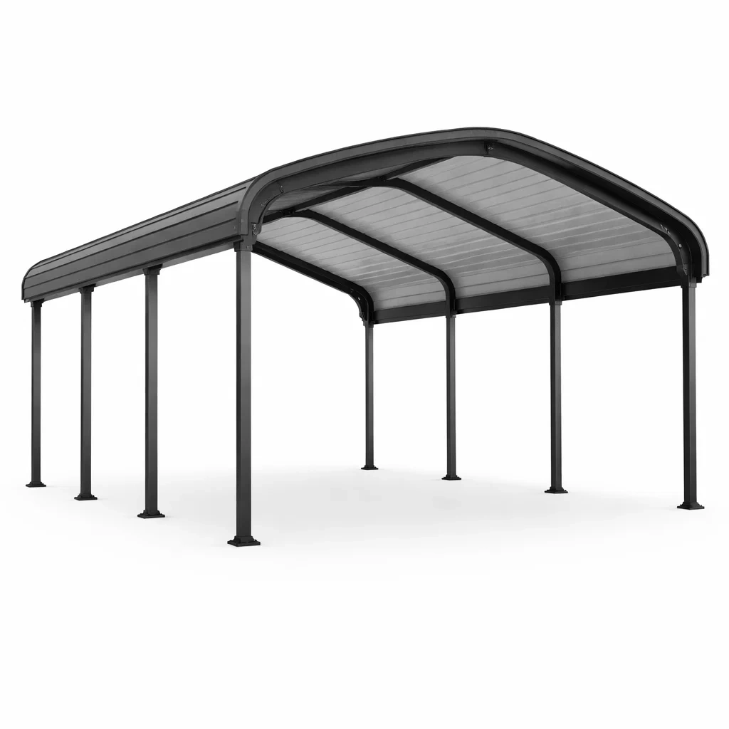 Carport aus Metall mit Polycarbonatdach 495x295x245 cm-homfetra