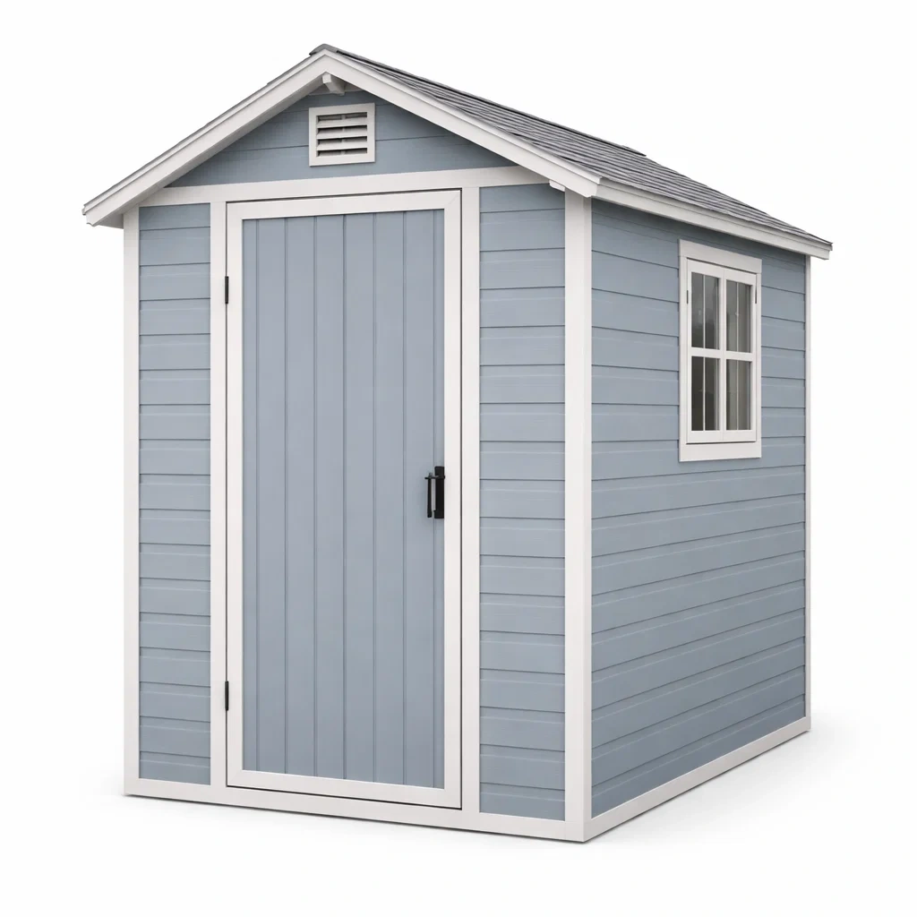 Kunststoff Gartenschuppen mit Fenster Blau 185x152x226 cm-homfetra