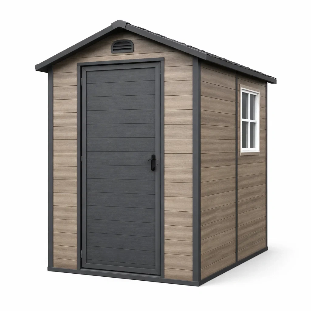 Gartenschuppen aus Holzimitat mit Fenster und Tür 185x152x226 cm-homfetra
