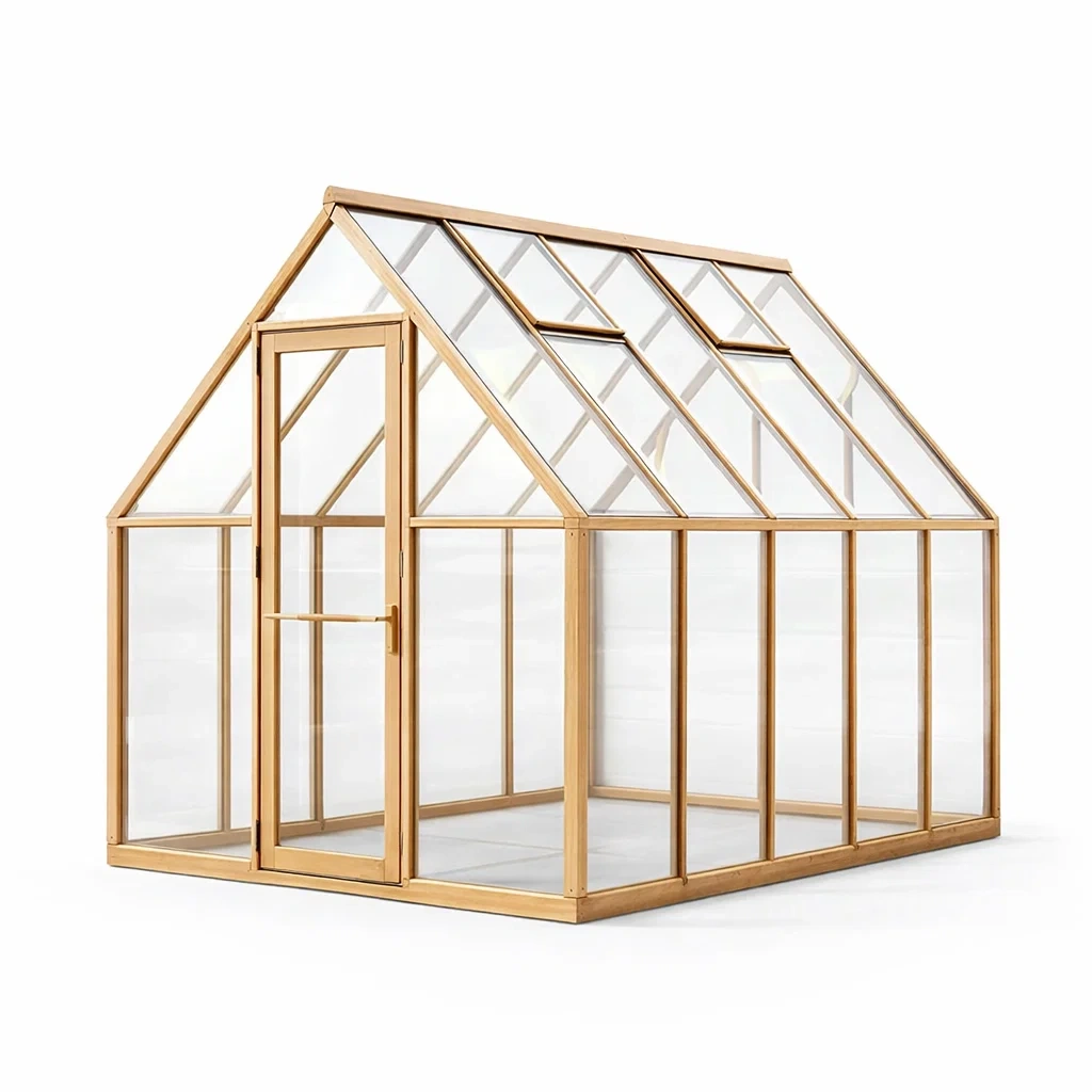 Gewächshaus aus Eichenholz und gehärtetem Glas 250x200x220 cm-homfetra