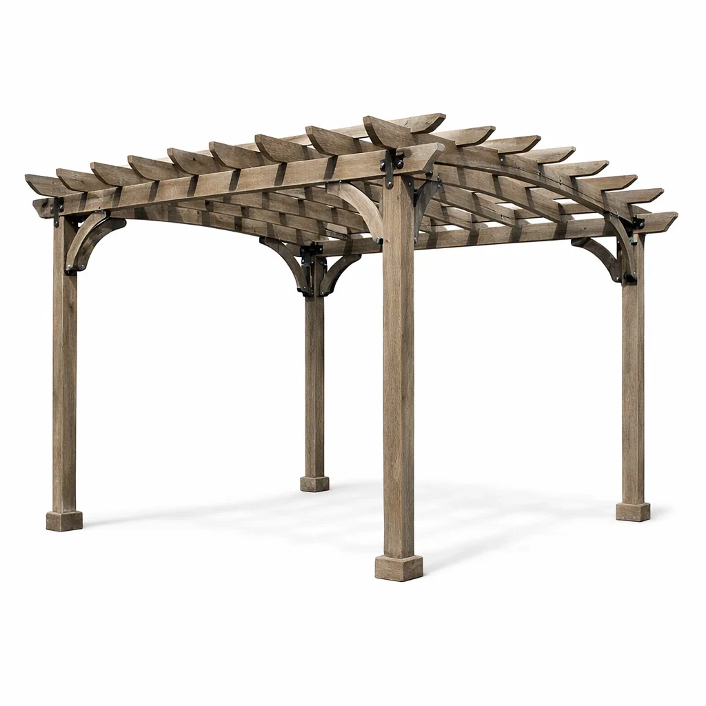 Kiefernholz Pergola Garten 300x300x240 cm Rechteckig-homfetra