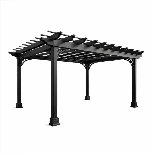 Metall Pergola Schwarz 300 cm x 400 cm-homfetra