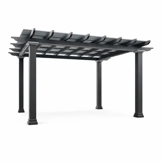 Aluminium Pergola Anthrazit mit Polycarbonatdach 300x360x240 cm-homfetra