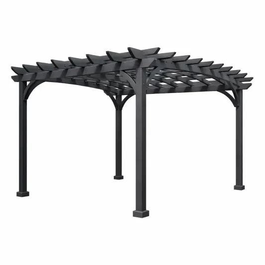 Metall Pergola Schwarz 300x300x230 cm-homfetra