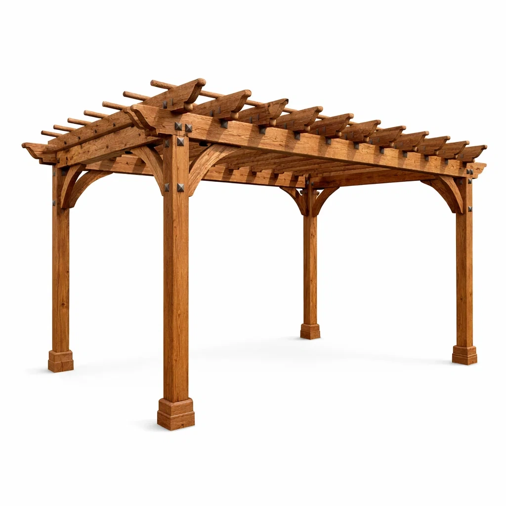 Holz Pergola 400 cm x 300 cm x 250 cm-homfetra