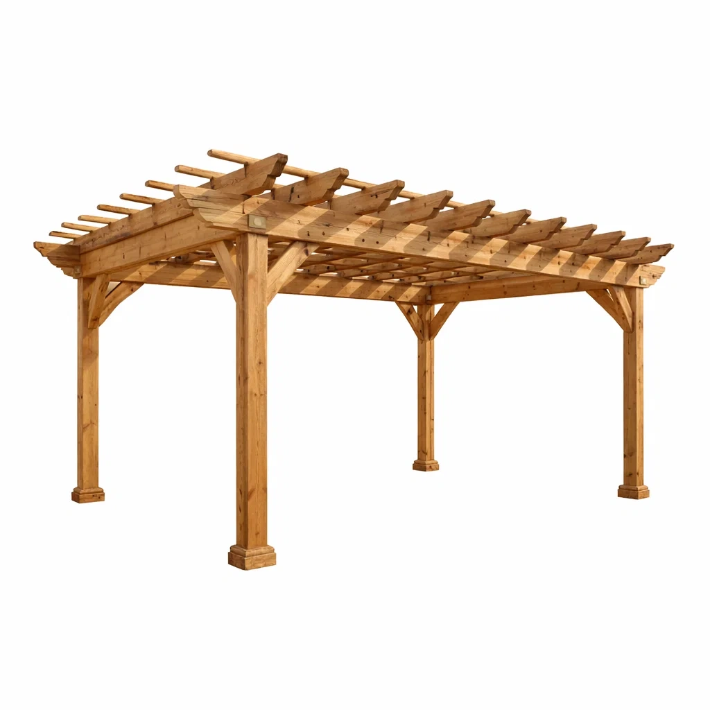 Holzpergola Kiefernholz Gartenüberdachung 300x400x220 cm-homfetra