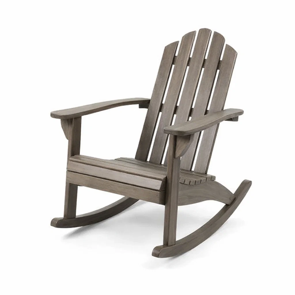 Garten-Schaukelstuhl Holz Braun 102cm x 79cm x 92cm-homfira