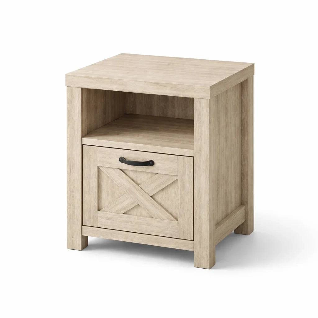 Nachttisch Holz 1 Schublade 1 Fach Hellbraun-homfira