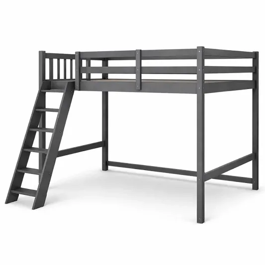 Holzbett Grau 200x90 cm-homfira