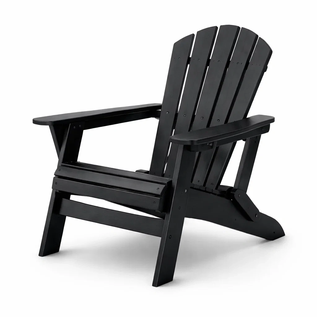Adirondack Stuhl Massivholz Schwarz 89x74x92 cm-delmavora