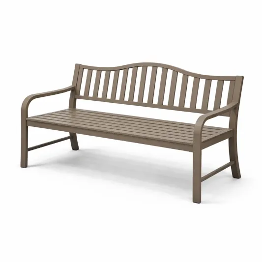 Gartenbank Aluminium Braun mit Armlehnen-delmavora