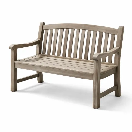 Gartenbank aus Teakholz 2-Sitzer Braun 120x60x85 cm-delmavora