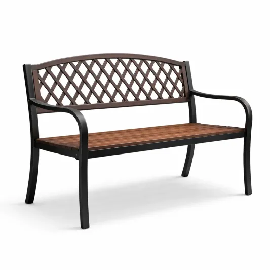 Eisen und Holz Gartenbank 127 cm-delmavora