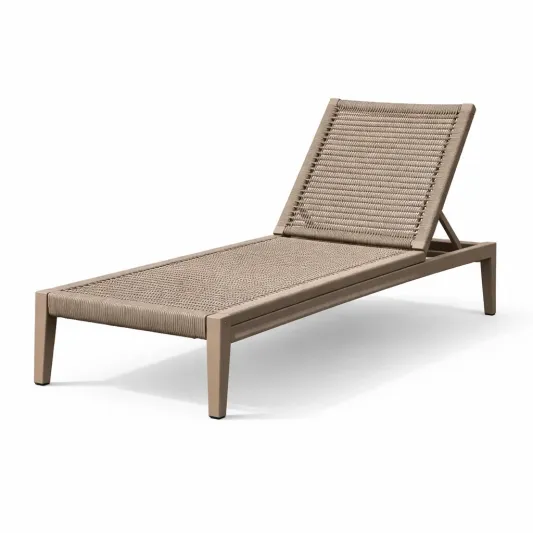 Gartenliege aus Aluminium und Polypropylen Seil Beige 195 x 65 cm-delmavora