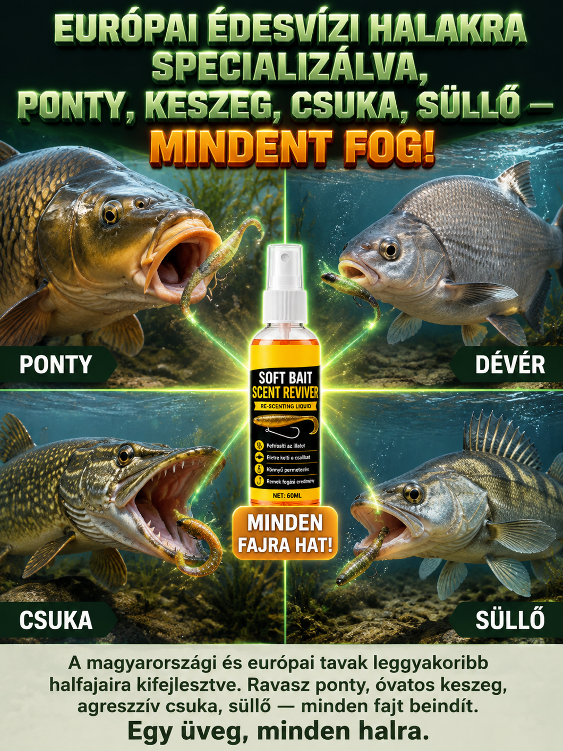 🎣 Erős halcsali permet: 10x Gyorsabb Vonzás, Garantált Kapás⚡