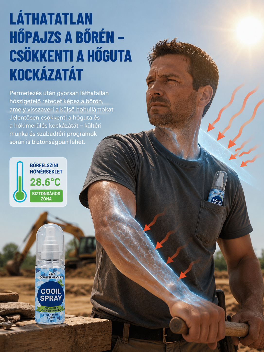 ❄️Tartós frissítő spray| 1 mp alatt -15°C| 3 órás tartós hőpajzs, Természetes menta kivonat, Bőrbarát❄️