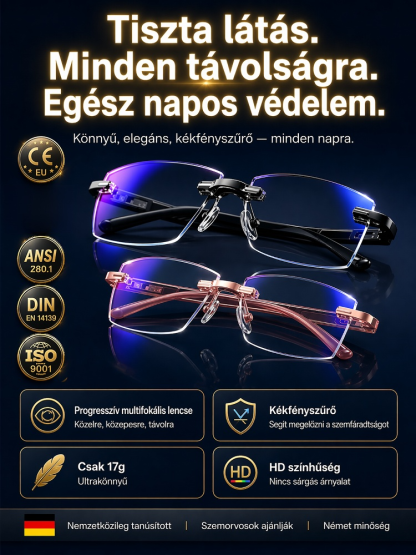 ✨Szuperkönnyű gyémántvágású keret nélküli olvasószemüveg– Gyémántcsiszolt, Keret Nélküli (17g)