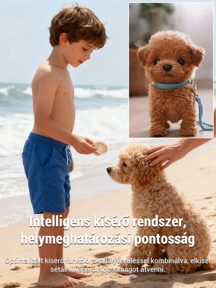 💥Robot kutyus rövid szőrű plüssfigura– Önműködő Sétáltatás & Akadálykerülés (Féláron a készlet erejéig!)