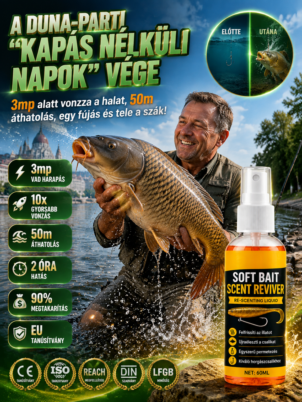 🎣 Erős halcsali permet: 10x Gyorsabb Vonzás, Garantált Kapás⚡