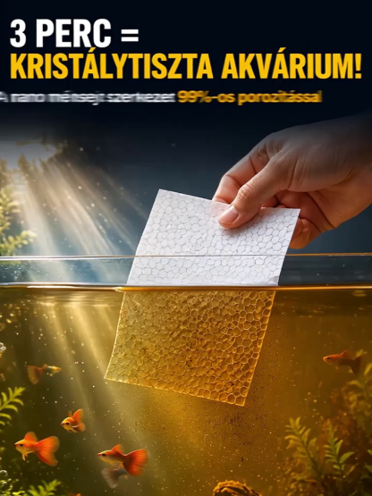 🐟【3 perc tiszta és átlátszó】Akvárium tisztító papír | 365 Nap Vízcsere Nélkül | 10.000x Adszorpció- Kristálytiszta Víz Azonnal 💧