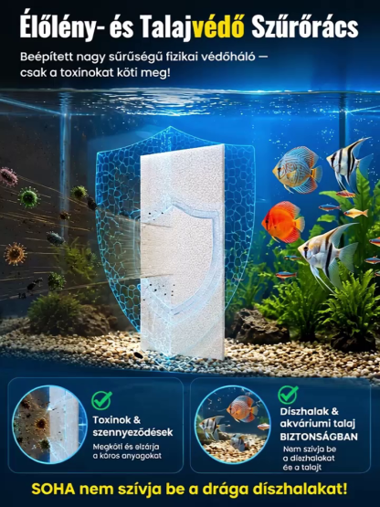 🐟【3 perc tiszta és átlátszó】Akvárium tisztító papír | 365 Nap Vízcsere Nélkül | 10.000x Adszorpció- Kristálytiszta Víz Azonnal 💧