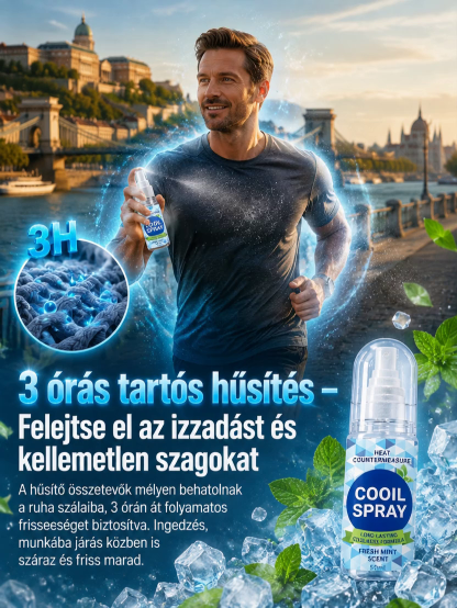❄️Tartós frissítő spray| 1 mp alatt -15°C| 3 órás tartós hőpajzs, Természetes menta kivonat, Bőrbarát❄️