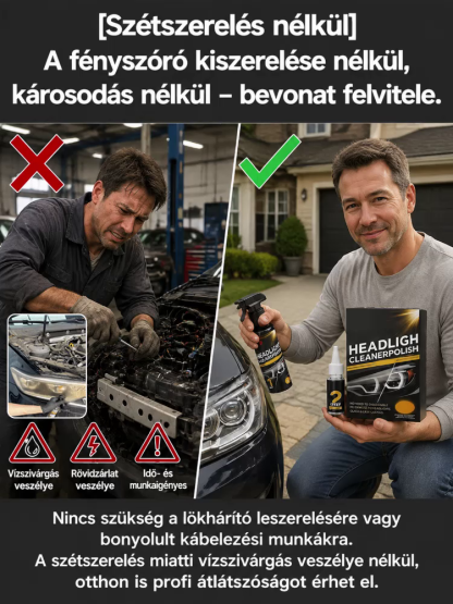 🚨[1 Törlés = Új Lámpa]Hatékony tiszta autó fényszórók felújítási készlet | 3 Perc Alatt Eltünteti a Sárgulást | 12 Hónapos UV Védelem | 80%-kal Jobb Éjszakai Fényerő| Fényesítés + Nano Bevonat | Régi Lámpák Megmentője✨