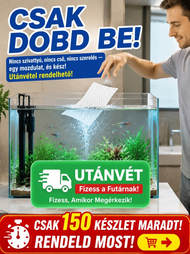 🐟【3 perc tiszta és átlátszó】Akvárium tisztító papír | 365 Nap Vízcsere Nélkül | 10.000x Adszorpció- Kristálytiszta Víz Azonnal 💧