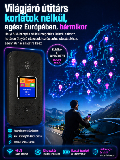 🚀Teljes lefedettségű mobil WiFi, sebességkorlátozás nélkül, nagy sebességű 4G/5G hálózat| Tökéletes Gaming és Utazás🌟