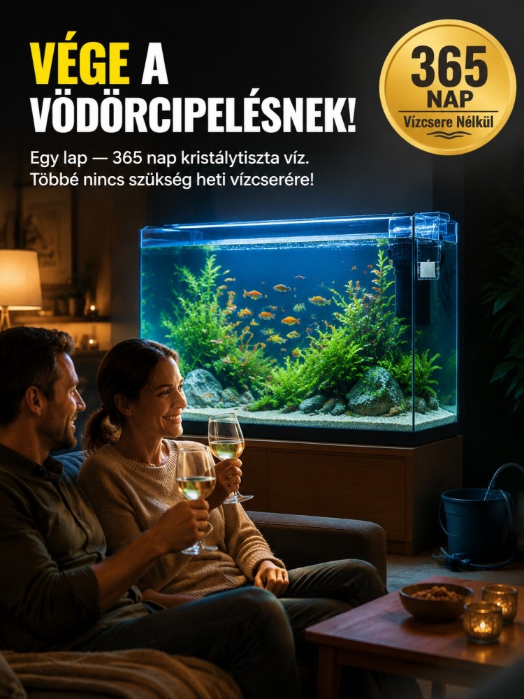 🐟【3 perc tiszta és átlátszó】Akvárium tisztító papír | 365 Nap Vízcsere Nélkül | 10.000x Adszorpció- Kristálytiszta Víz Azonnal 💧